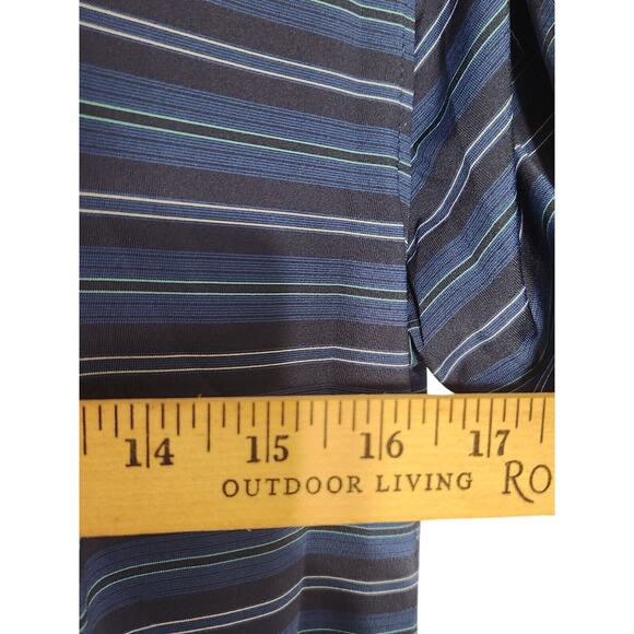 Pebble Beach Performance Men's Large Striped Golf Polo Shirt - Picture 6 of 6